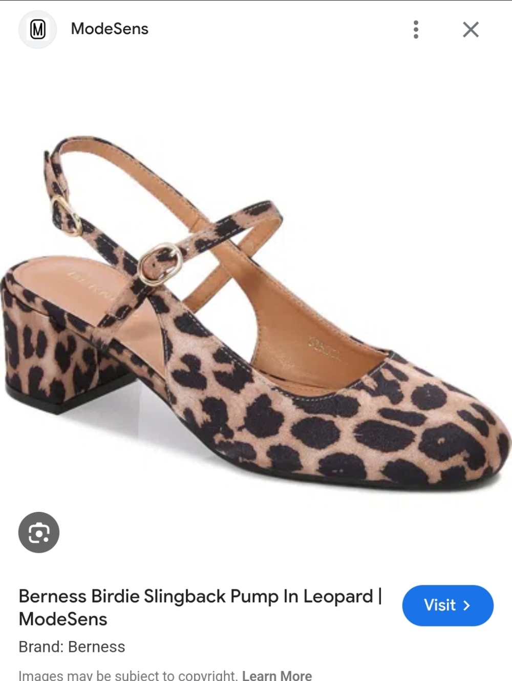 BERNESS Birdie Slingback Pump In Leopard- 7